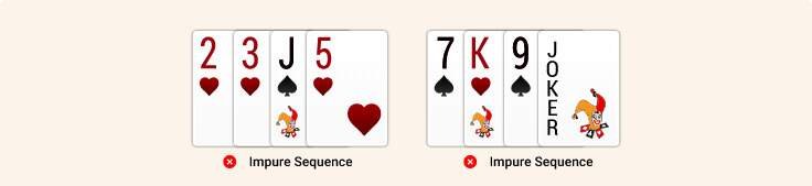 Impure Sequence Rummy Rules
